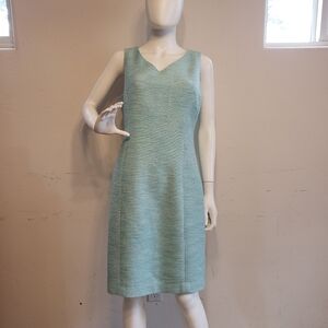 TALBOTS Bethany Sheath Dress Blue tweed size 8 shimmer